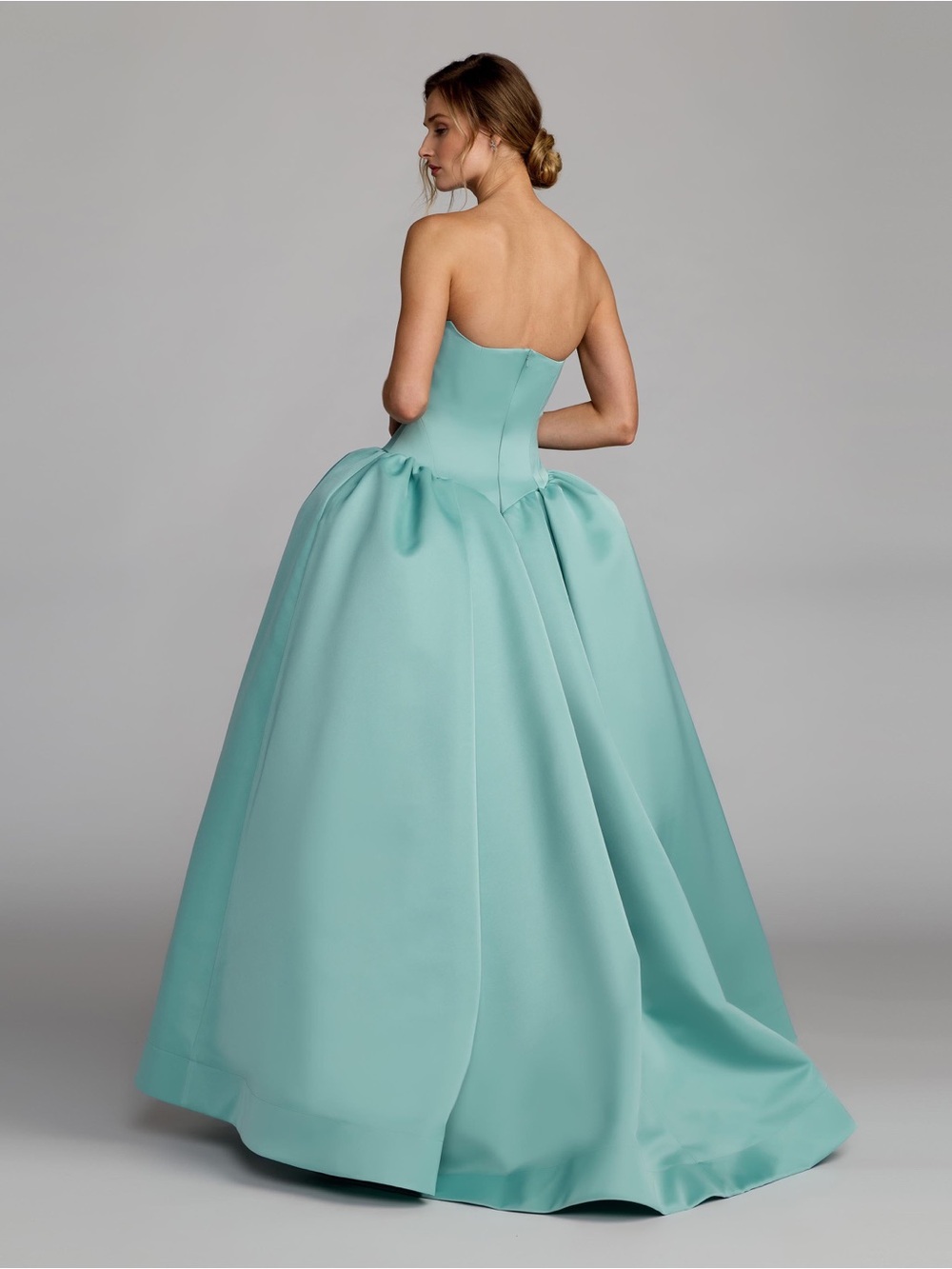 Mac Duggal 21259 Blue Strapless Satin Corset Ball Gown Size 4 NWOT - Picture 7 of 11